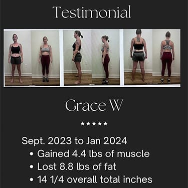 CoreFit Training Studio testimonial Grace