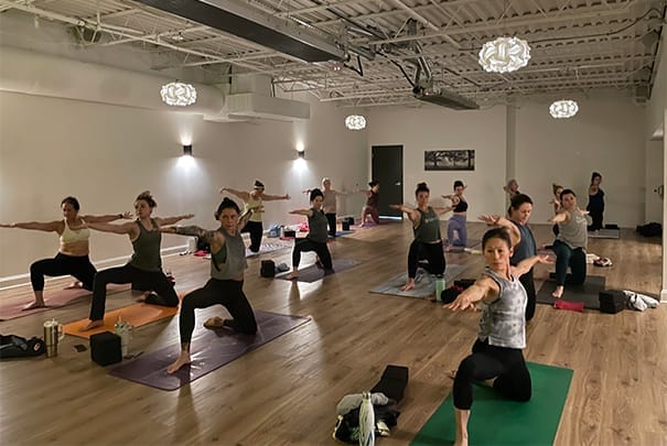 hot yoga class at CoreFit Training Studio